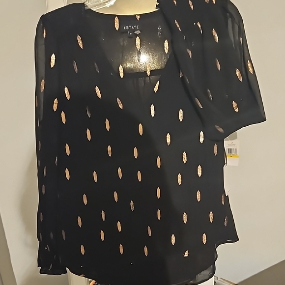 STATE Black Boxy Long Sleeve Blouse - Picture 1 of 4